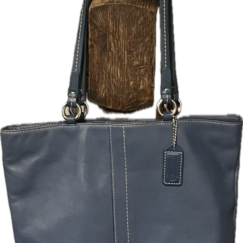 Coach Vintage Legacy Blue Leather Tote Shoulder Bag Style #9727